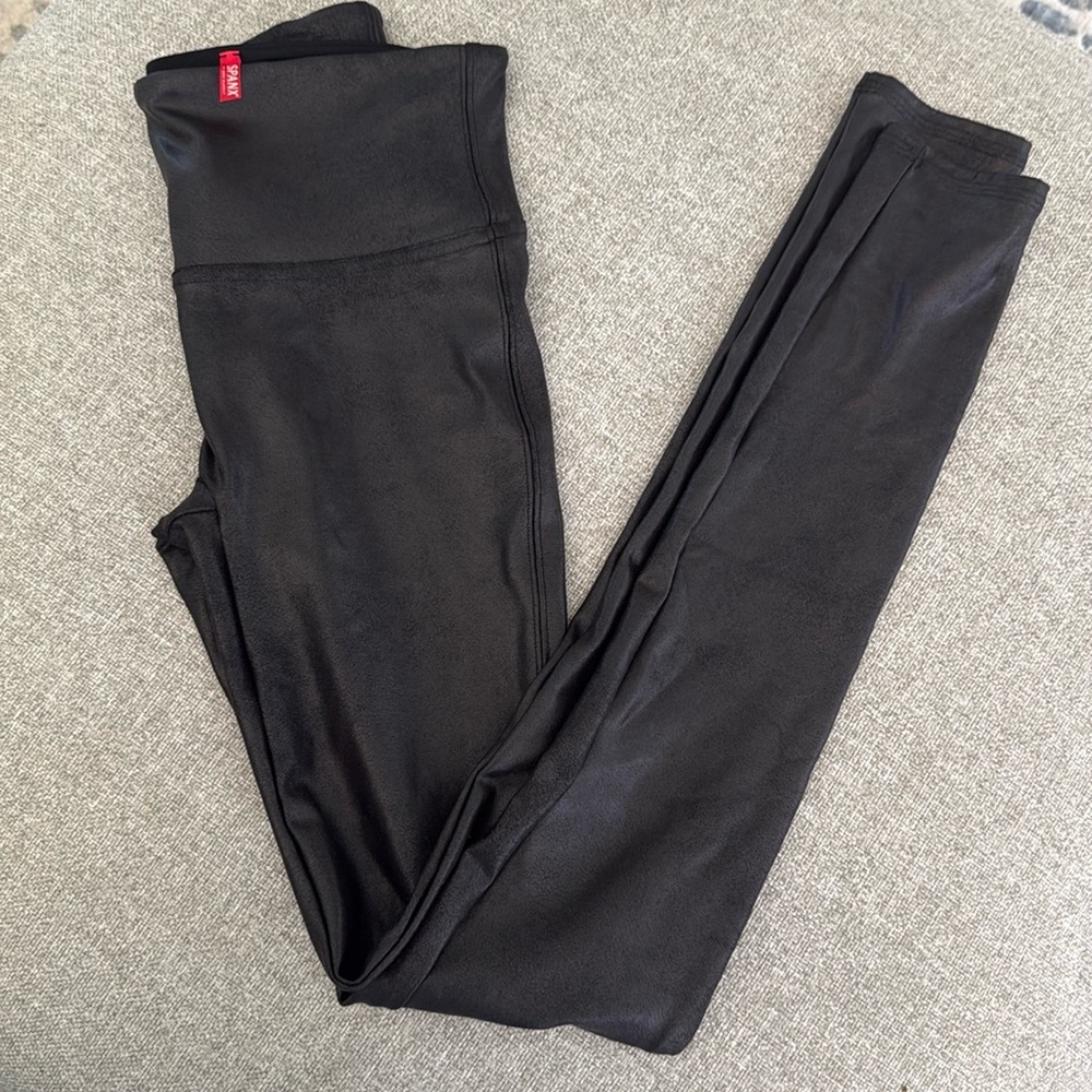 SPANX Faux Leather Leggings – Black – Size M Medium